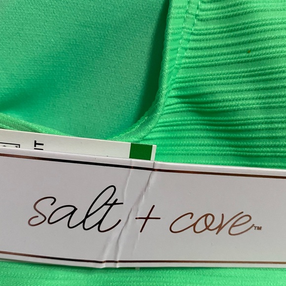 Salt & Cove Lime Green Swim Top L Juniors - Picture 4 of 7